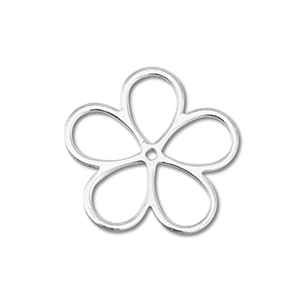 Metall Anh&auml;nger DQ Blume Antik silber (Nickelfrei)