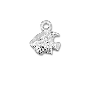 Metall Anh&auml;nger DQ Fisch Antik silber (Nickelfrei)