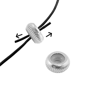 Stainless Steel - Rostfrei Stahl Schmuckzubeh&ouml;r Smart-Stopperperlen mit Motiv 8mm Silver