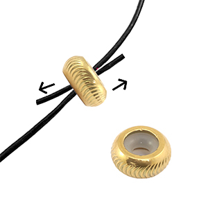 Stainless Steel - Rostfrei Stahl Schmuckzubeh&ouml;r Smart-Stopperperlen mit Motiv 7mm Gold