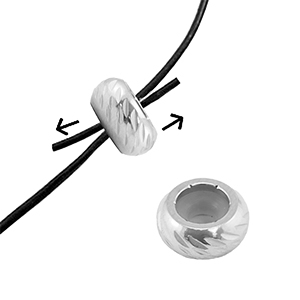 Stainless Steel - Rostfrei Stahl Schmuckzubeh&ouml;r Smart-Stopperperlen mit Motiv 6mm Silver