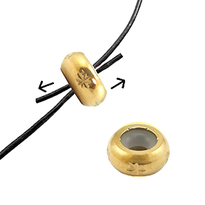 Stainless Steel - Rostfrei Stahl Schmuckzubeh&ouml;r Smart-Stopperperlen mit Motiv 9mm Gold