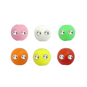 6 mm Acryl Perlen im Strasssteinchen-Look Multicolour-silver