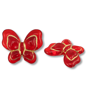 Acrylperlen Schmetterling Red-gold