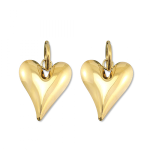 Ohrringe aus Stainless Steel - Rostfreiem Stahl Herz Gold
