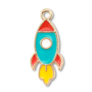 Metall Anh&auml;nger Enamel Rakete Gold-multicolour