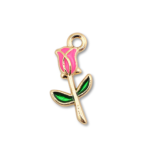 Metall Anh&auml;nger Enamel Rose Gold-pink