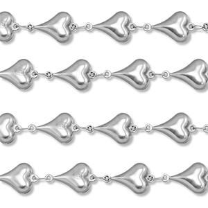Stainless Steel - Rostfrei Stahl Schmuckzubeh&ouml;r Gliederkette Herz Silver