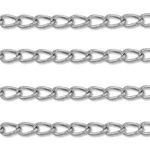 Stainless Steel - Rostfrei Stahl Schmuckzubeh&ouml;r Gliederkette Oval Silver