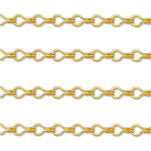 Stainless Steel - Rostfrei Stahl Schmuckzubeh&ouml;r Gliederkette mit Tropfenform Gold