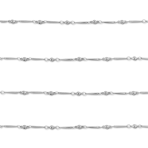 Stainless Steel - Rostfrei Stahl Schmuckzubeh&ouml;r Gliederkette L&auml;nglich mit Kugel Silver