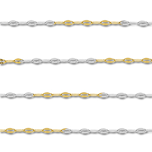 Stainless Steel - Rostfrei Stahl Schmuckzubeh&ouml;r Gliederkette Ankerkette Gold-silver