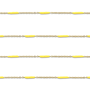 Stainless Steel - Rostfrei Stahl Schmuckzubeh&ouml;r Gliederkette L&auml;nglich Gold-yellow