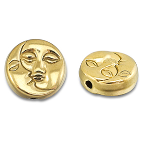 Stainless Steel - Rostfrei Stahl Perlen Mond & Sonne Gold