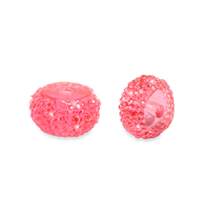 Resin Perlen Rondell 12mm Coral pink