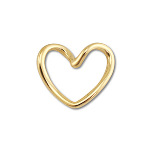Stainless Steel - Rostfrei Stahl Schmuckzubeh&ouml;r Zwischenst&uuml;ck Herz Gold