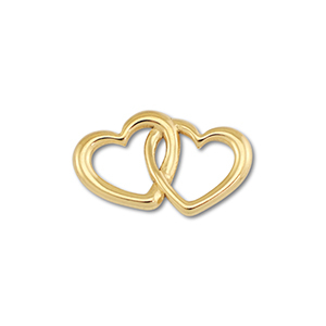 Stainless Steel - Rostfrei Stahl Schmuckzubeh&ouml;r Zwischenst&uuml;ck Herz Gold