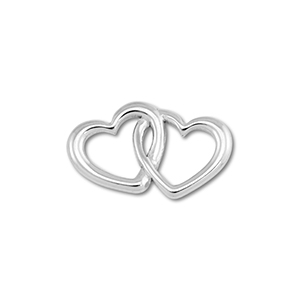 Stainless Steel - Rostfrei Stahl Schmuckzubeh&ouml;r Zwischenst&uuml;ck Herz Silver