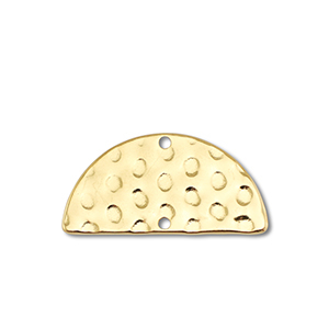 Stainless Steel - Rostfrei Stahl Anh&auml;nger / Zwischenst&uuml;ck Halbrund Gold