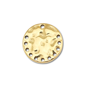 Stainless Steel - Rostfrei Stahl Anh&auml;nger / Zwischenst&uuml;ck Rund Gold