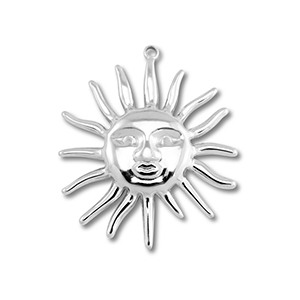 Stainless Steel - Rostfrei Stahl Anh&auml;nger Sonne Silver