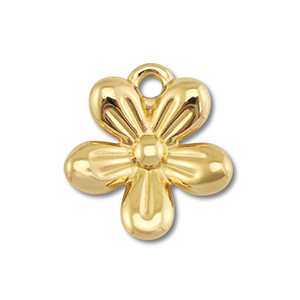 Stainless Steel - Rostfrei Stahl Anh&auml;nger Blume Gold
