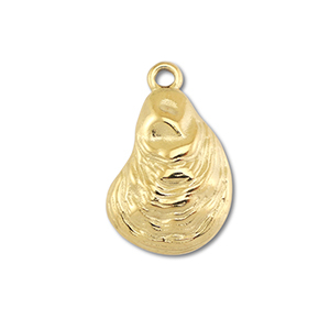 Stainless Steel - Rostfrei Stahl Anh&auml;nger Muschel Gold