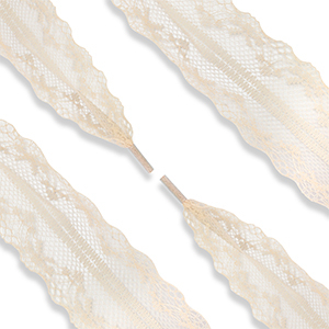 Trendy Schn&uuml;rsenkel aus Spitze Beige