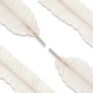 Trendy Schn&uuml;rsenkel Organza Beige