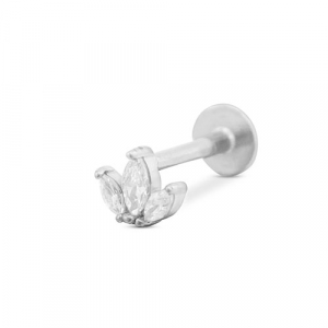 Ohrpiercing aus Stainless Steel - Rostfreiem Stahl Blatt Silver