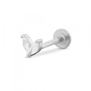 Ohrpiercing aus Stainless Steel - Rostfreiem Stahl Blatt Silver