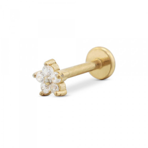 Ohrpiercing aus Stainless Steel - Rostfreiem Stahl Blume Gold