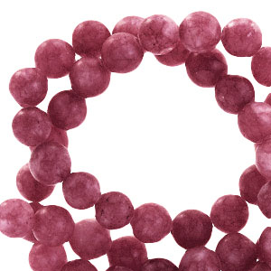 Naturstein Perlen Quarz 6mm matt Coral pink