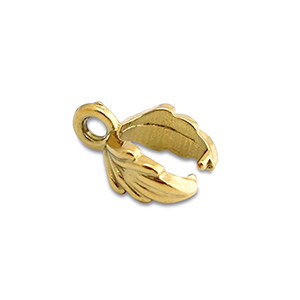 Stainless Steel - Rostfrei Stahl Schmuckzubeh&ouml;r Collierschlaufe f&uuml;r Anh&auml;nger Blatt Gold