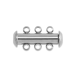 Stainless Steel - Rostfrei Stahl Schmuckzubeh&ouml;r Multistrang-Magnetverschluss Silver