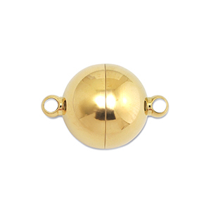Stainless Steel - Rostfrei Stahl Schmuckzubeh&ouml;r Magnetverschluss Ball 12mm Gold