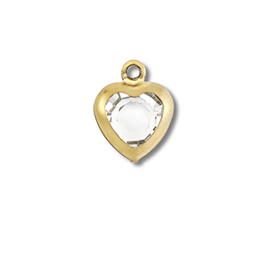 Stainless Steel - Rostfrei Stahl Anh&auml;nger Herz Gold-transparent