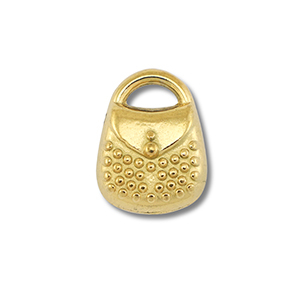 Stainless Steel - Rostfrei Stahl Anh&auml;nger Handtasche Gold