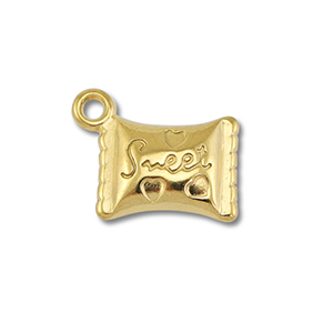 Stainless Steel - Rostfrei Stahl Anh&auml;nger Bonbon Gold