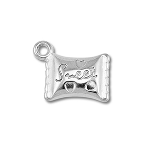 Stainless Steel - Rostfrei Stahl Anh&auml;nger Bonbon Silver