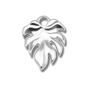 Stainless Steel - Rostfrei Stahl Anh&auml;nger Blatt Silver
