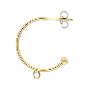 Stainless Steel - Rostfrei Stahl Schmuckzubeh&ouml;r Ohrringe Creolen mit &Ouml;se Gold