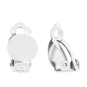 Stainless Steel - Rostfrei Stahl Schmuckzubeh&ouml;r Clip-Ohrringe Silver