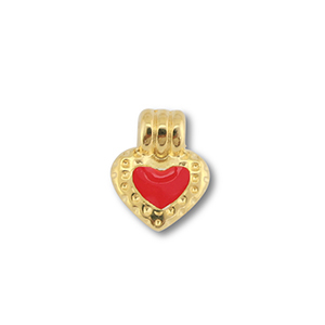 Metall Anh&auml;nger DQ Herz Gold (Nickelfrei)-red