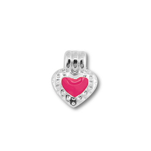 Metall Anh&auml;nger DQ Herz Antik silber (Nickelfrei)-magenta