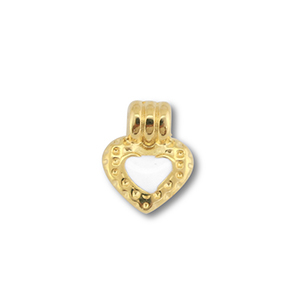 Metall Anh&auml;nger DQ Herz Gold (Nickelfrei)-white