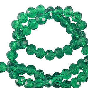 Top Glas Facett Perlen 4x3mm rondellen Green