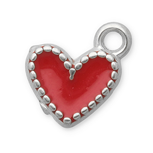 Stainless Steel - Rostfrei Stahl Anh&auml;nger Herz Silver-red