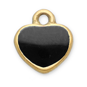Stainless Steel - Rostfrei Stahl Anh&auml;nger Herz Gold-black