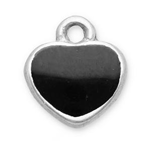 Stainless Steel - Rostfrei Stahl Anh&auml;nger Herz Silver-black
